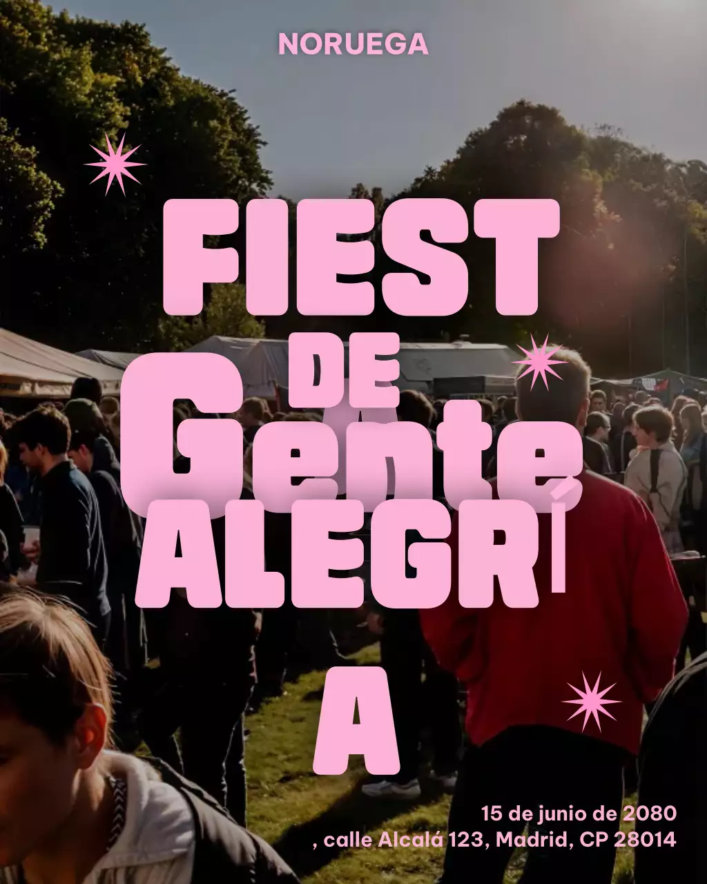 Invitación al festival retro rosa: publicación de Instagram