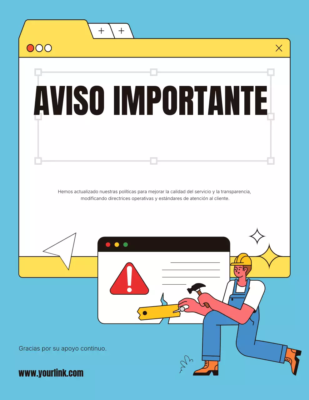 Aviso de anuncio de Blue Modern