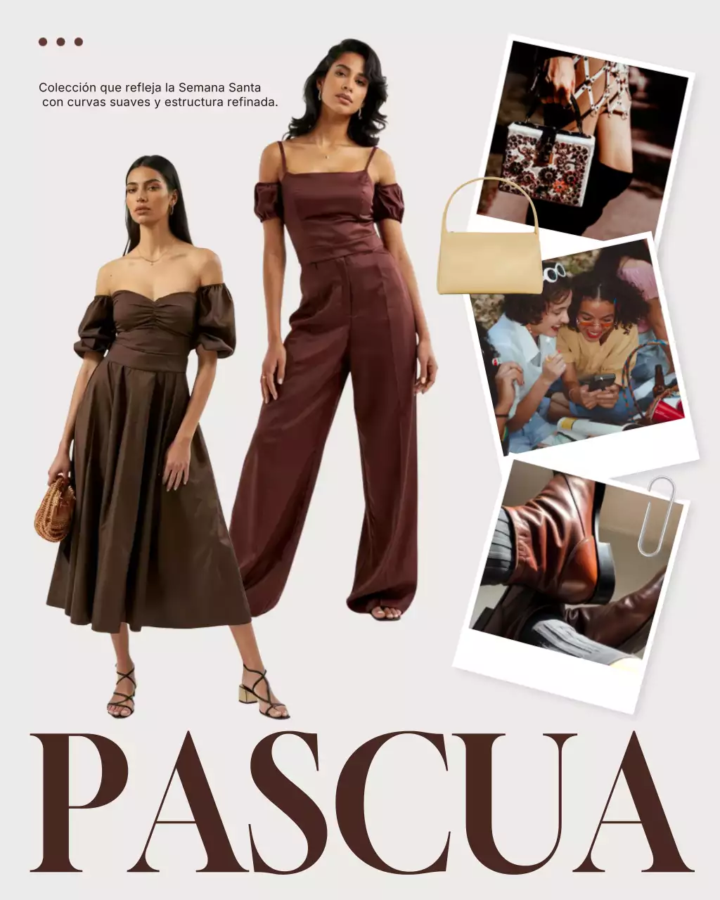 Publicidad vertical de Instagram de moda elegante marrón