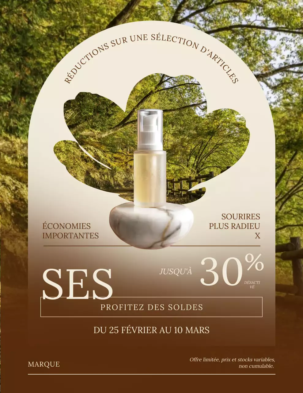 Affiche promotionnelle élégante beige