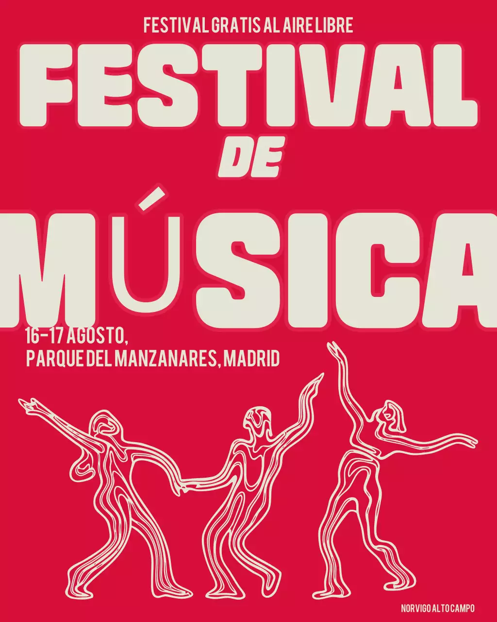 Publicación de Instagram del anuncio del Festival Red Bold