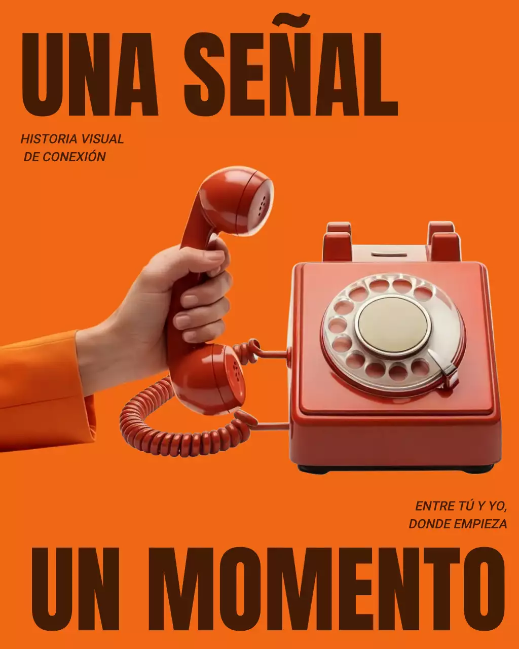 Publicación de Instagram del anuncio de música retro naranja