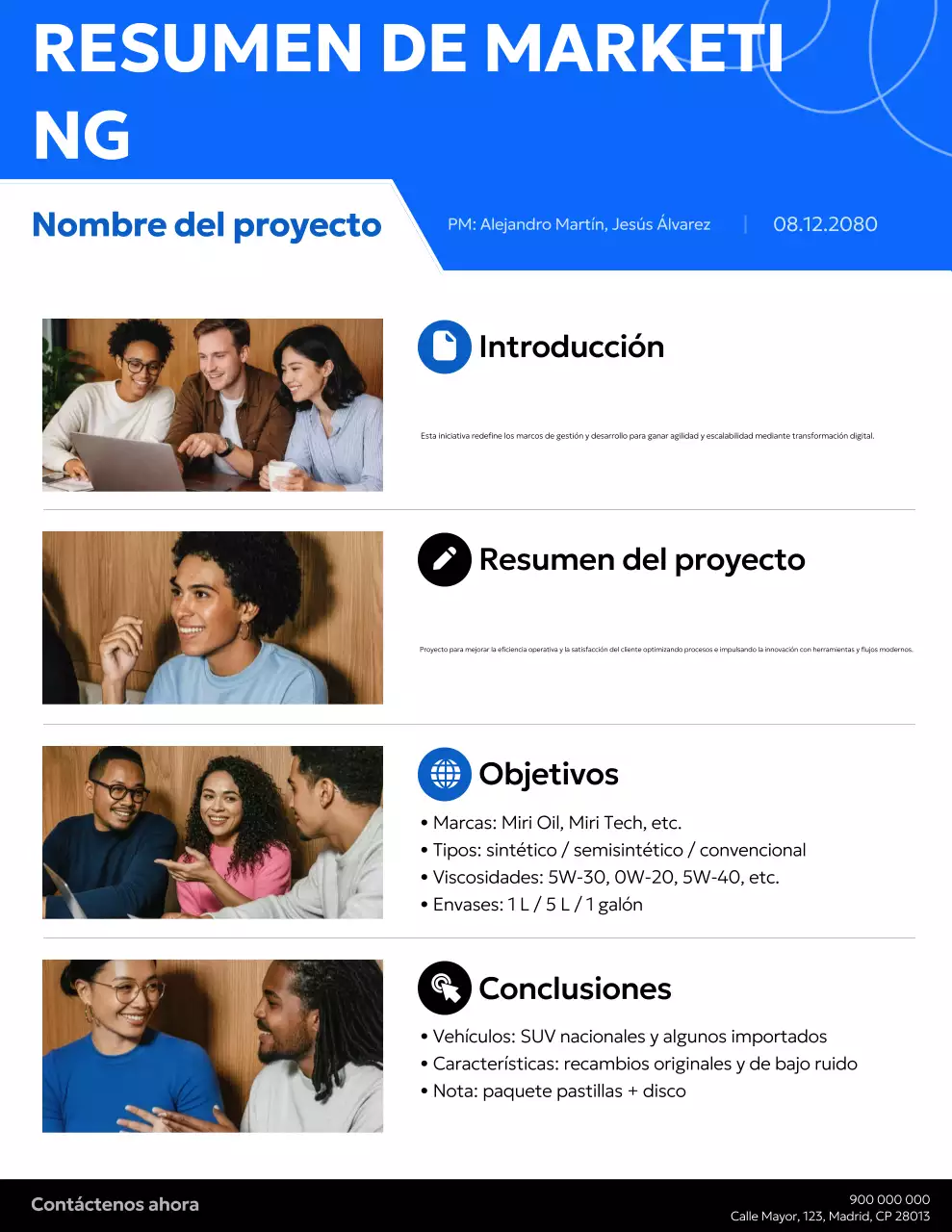 Documento breve del proyecto Blue Modern