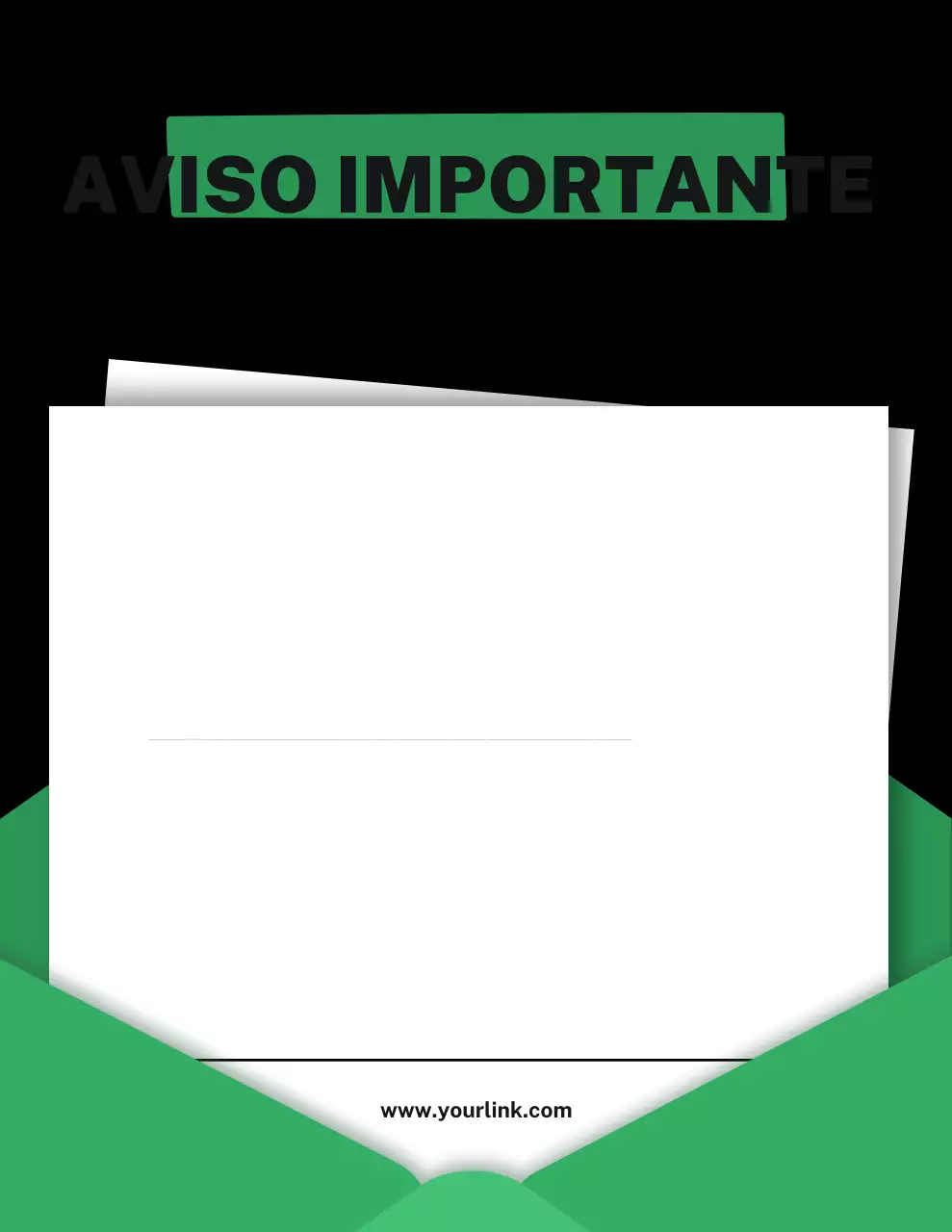 Carta de aviso de anuncio de Green Modern