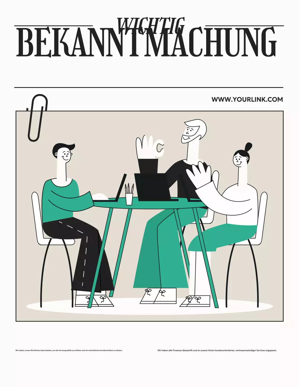 Beige Moderne Geschäftsanzeige