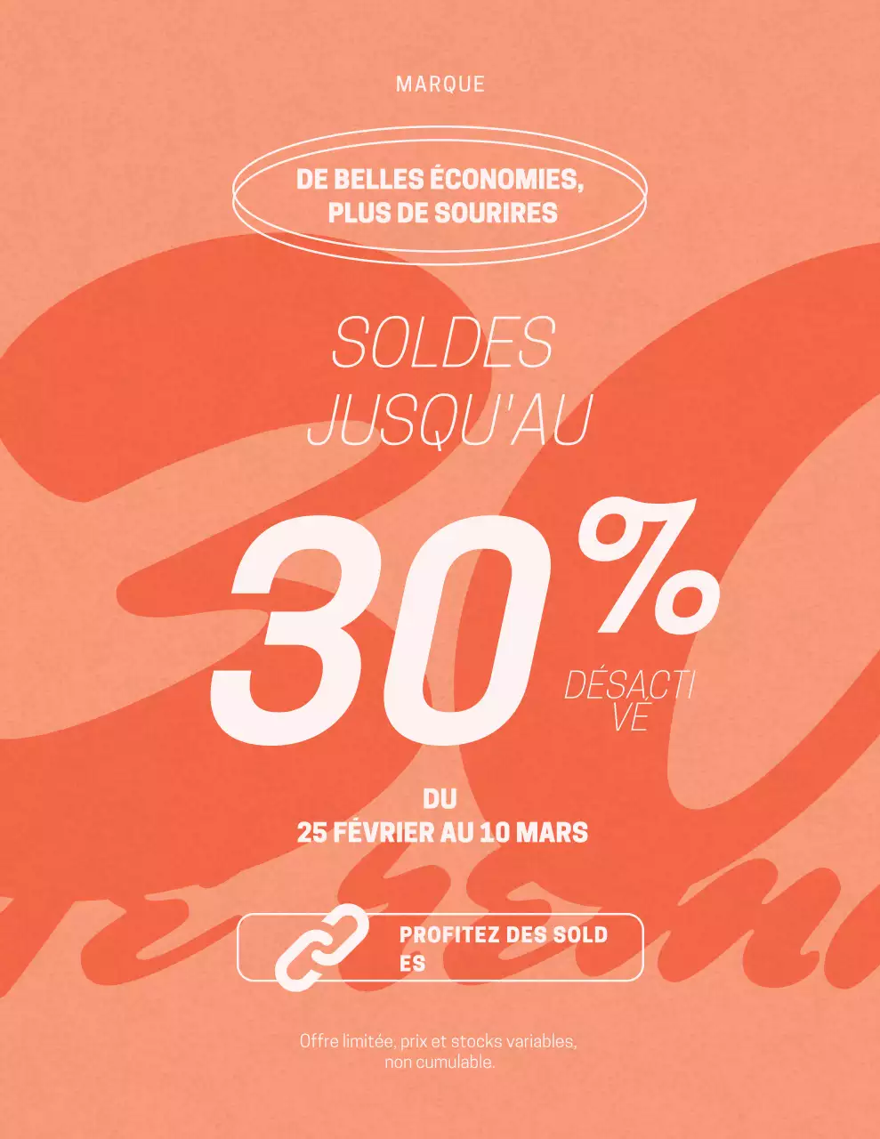 Affiche promotionnelle des ventes Orange Modern