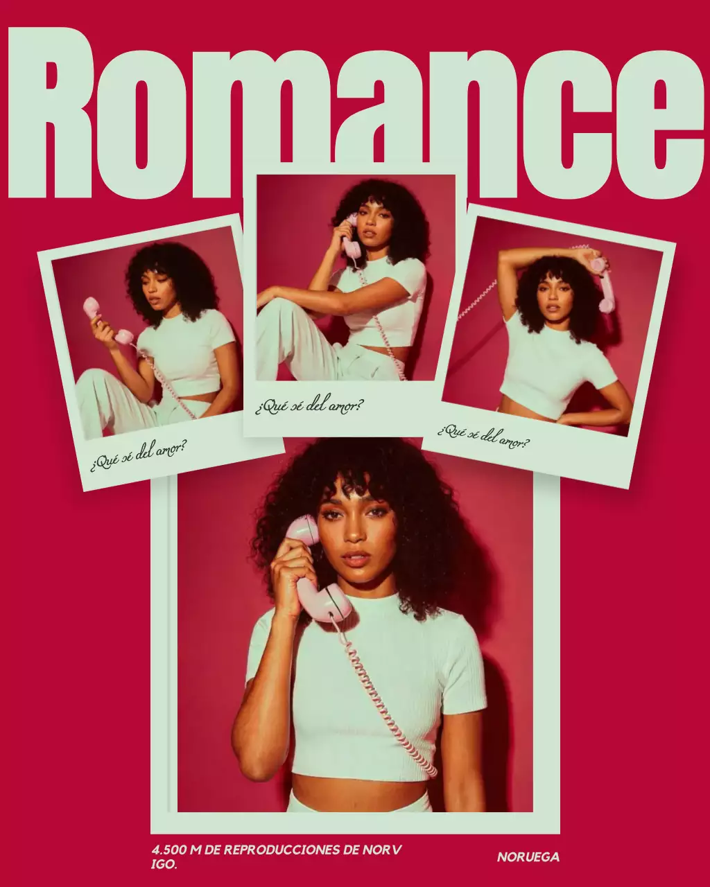 Anuncio musical de romance retro rojo