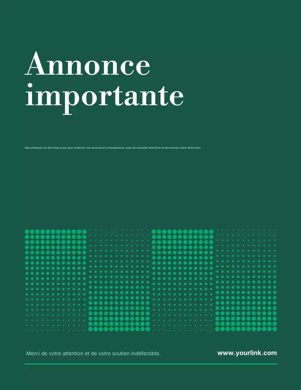 Avis d'annonce Green Modern