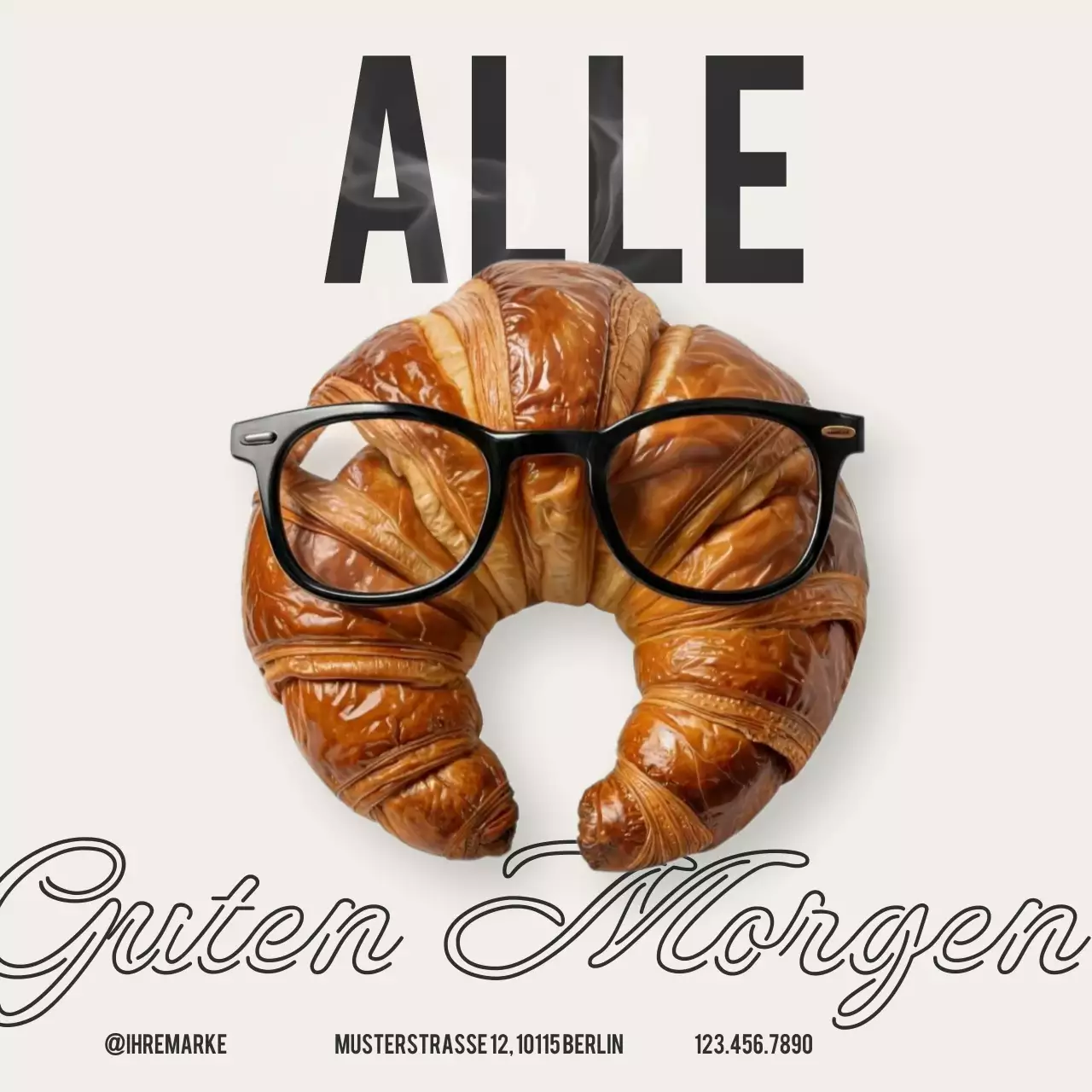 beige kreative Frühstückswerbung