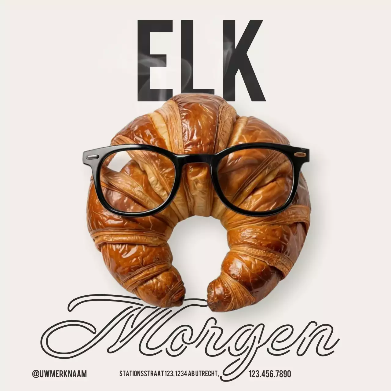 beige creatieve ontbijtadvertentie