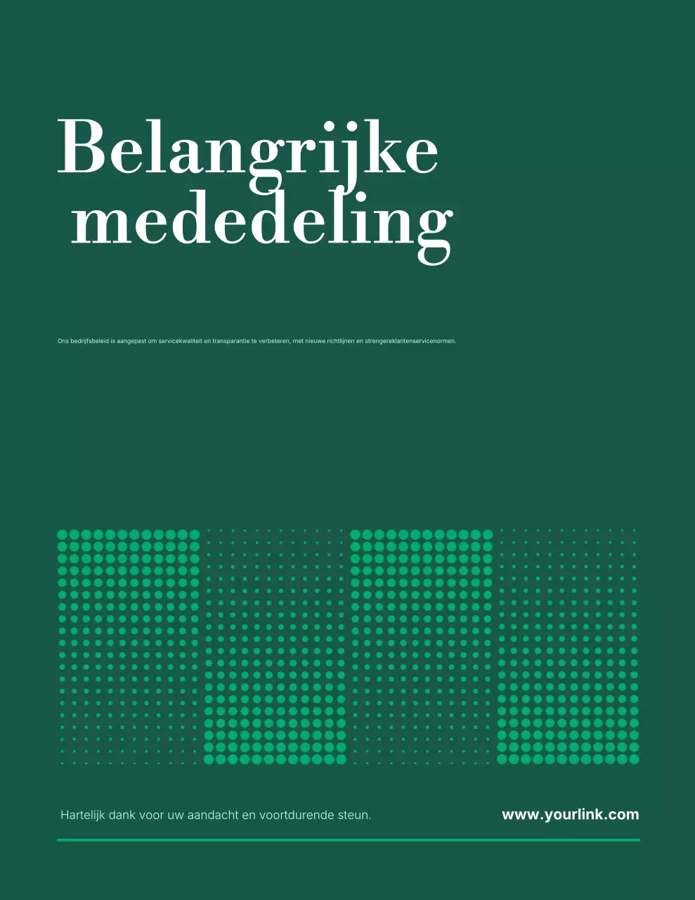 Aankondiging Groene Moderne