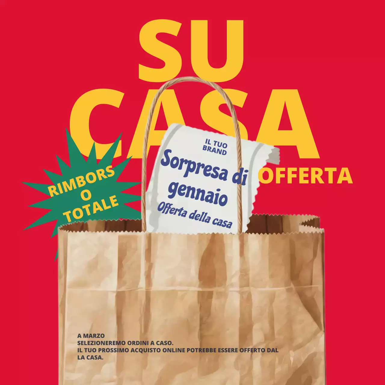 pubblicità promozionale in grassetto rosso