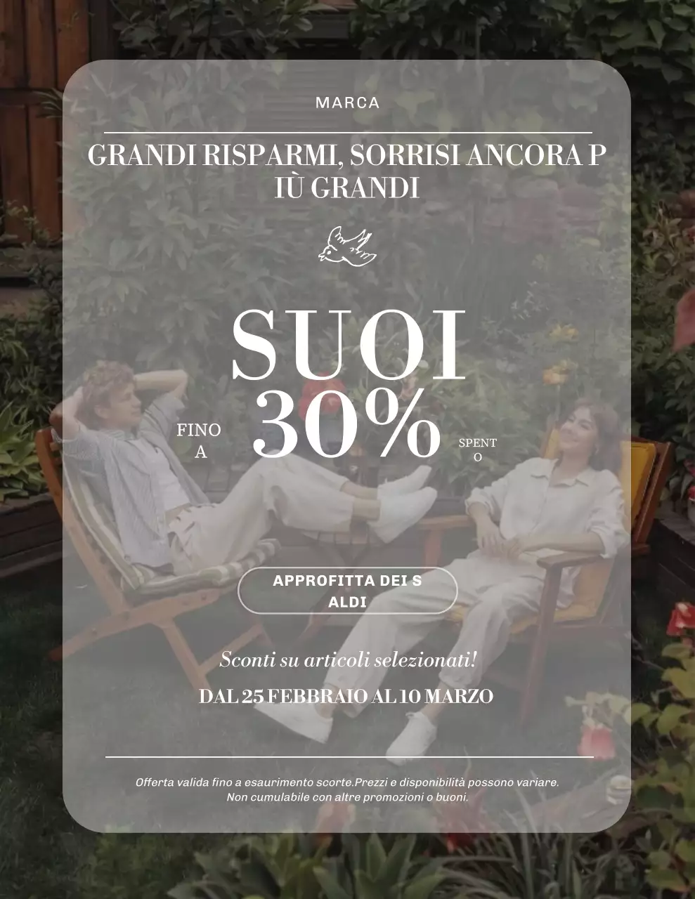 Poster promozionale moderno verde e bianco