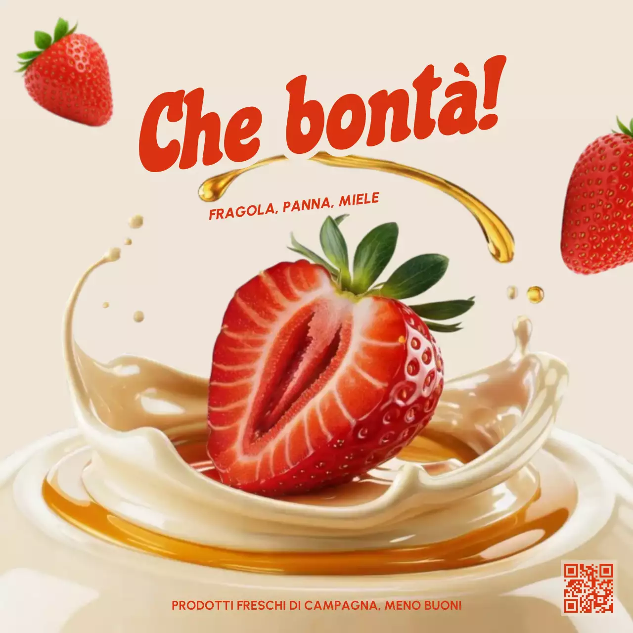 pubblicità di cibo retrò beige