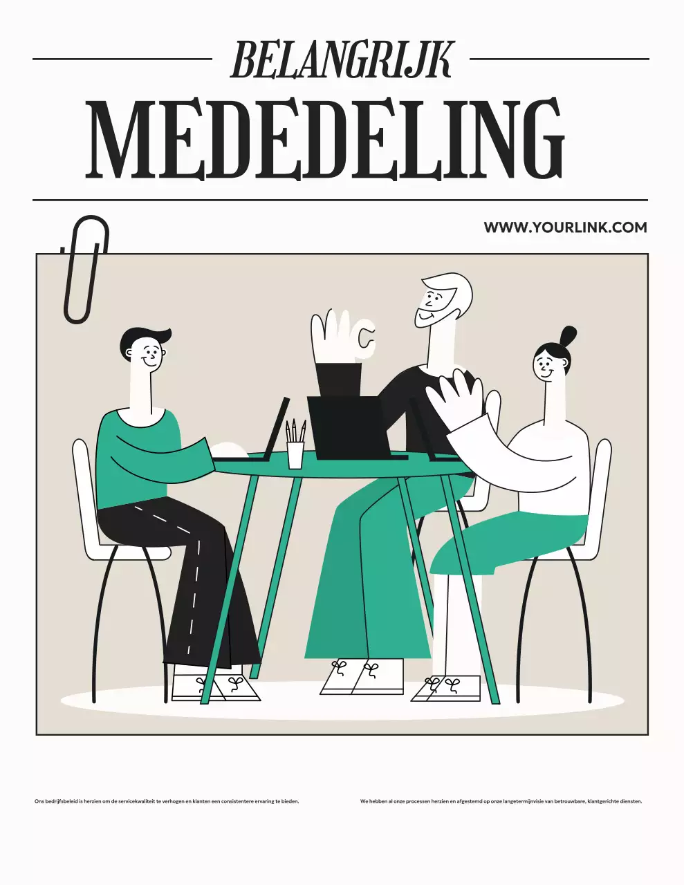 Beige Modern Bedrijfsaankondiging