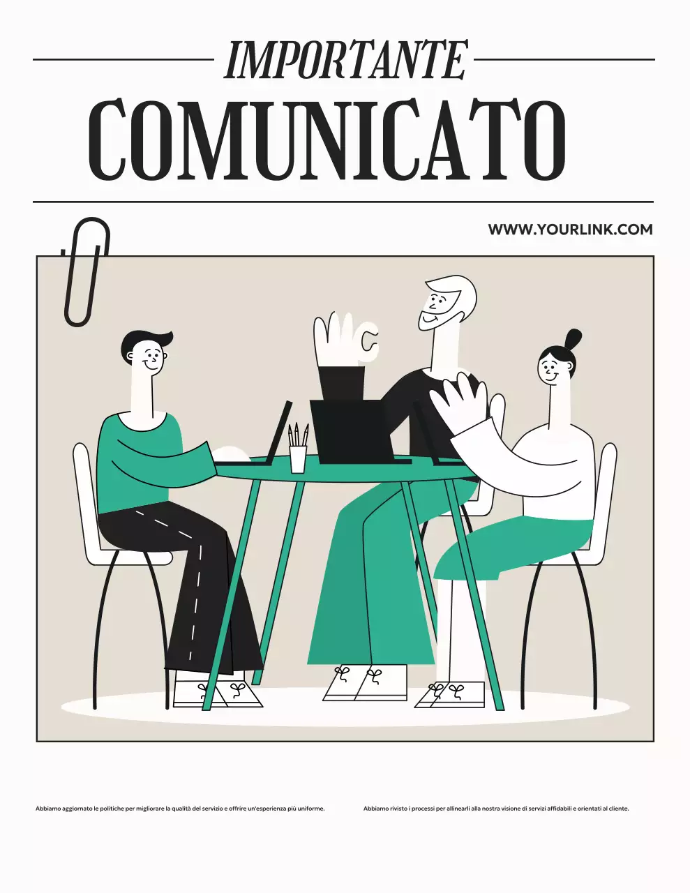 Annuncio aziendale moderno beige