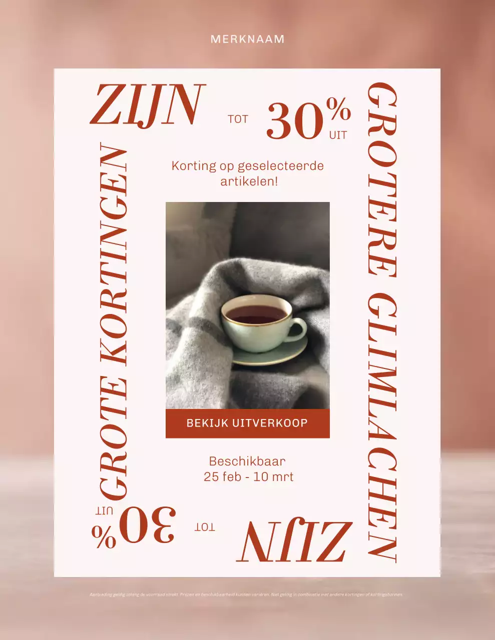 Rode moderne verkooppromotieposter