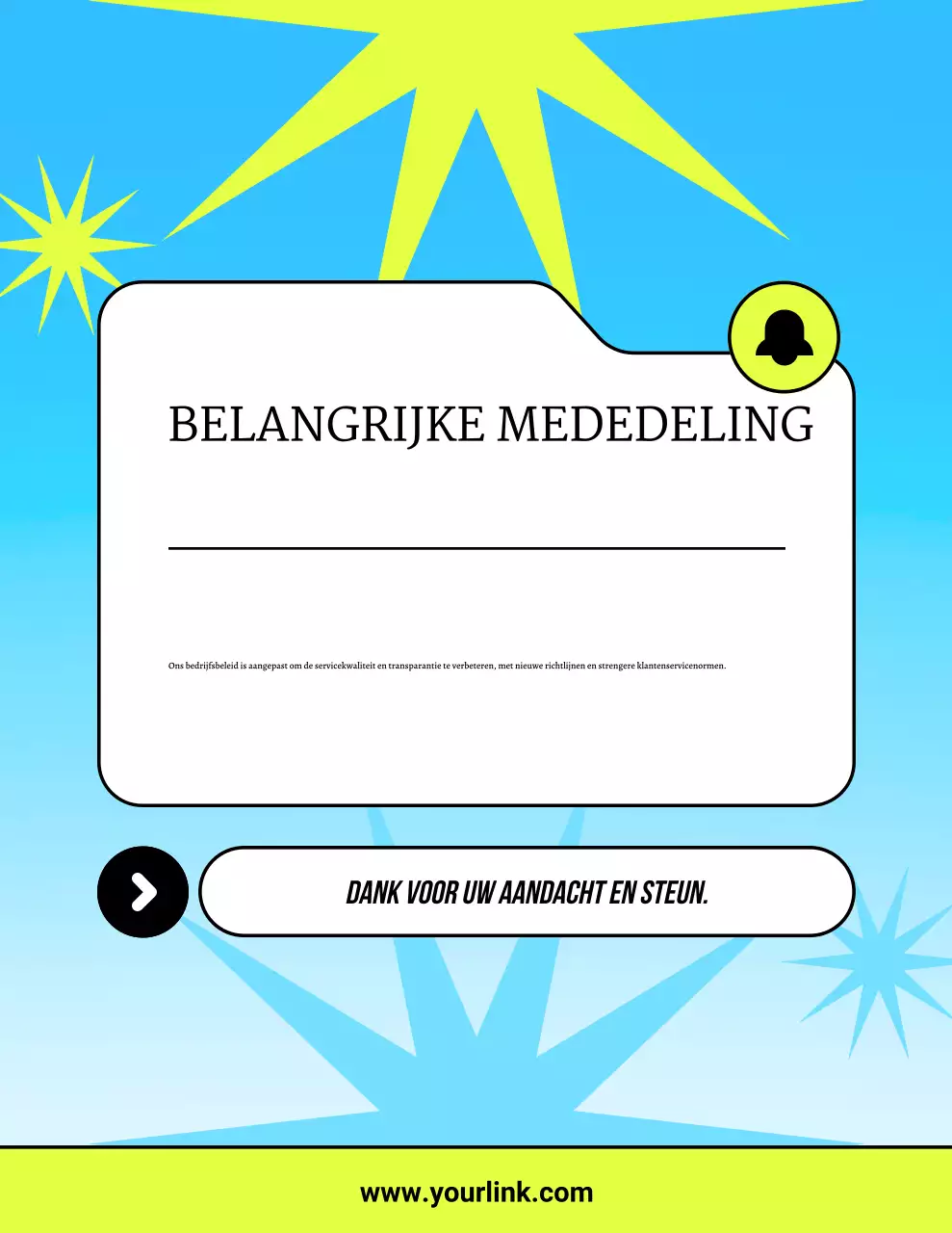 Blauwe moderne aankondigingsmededeling