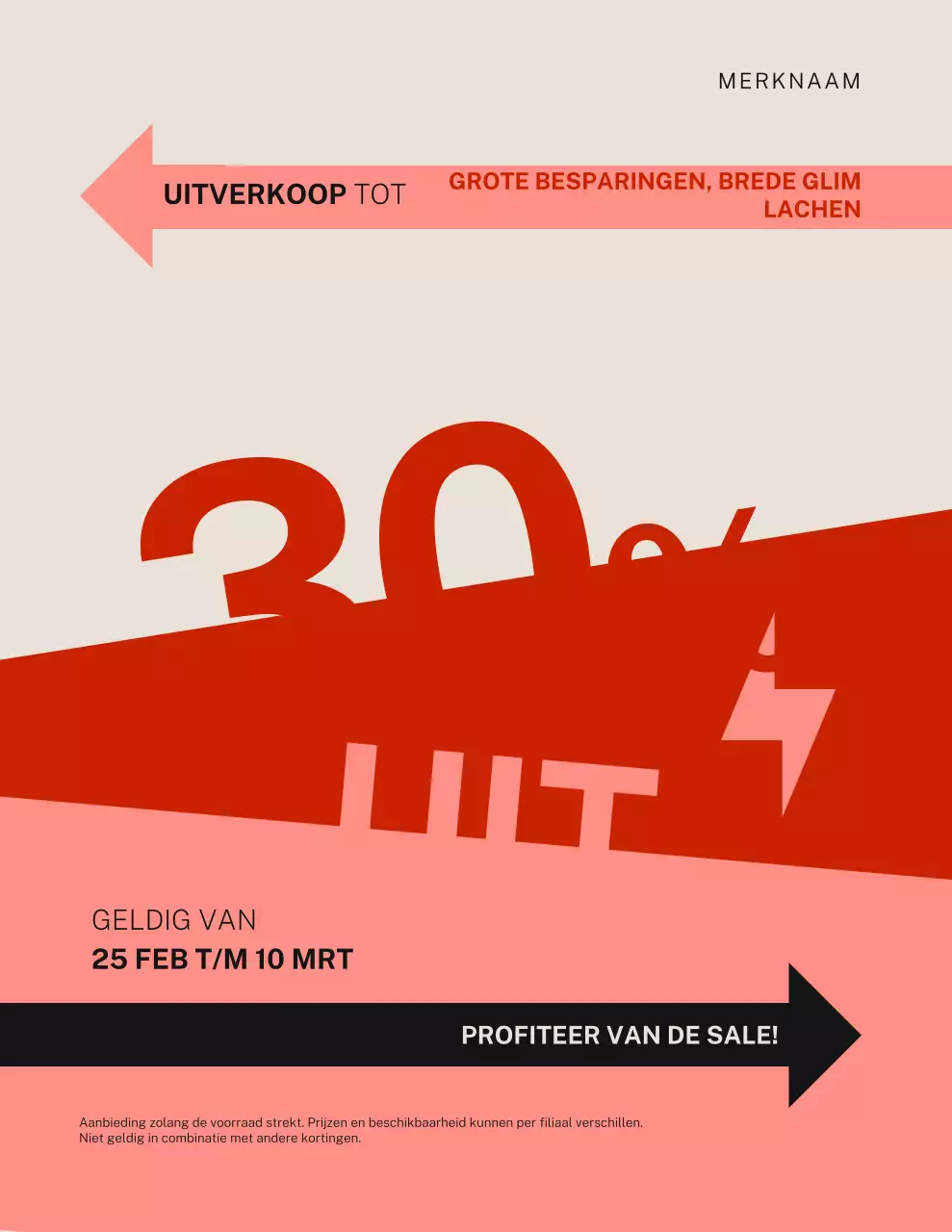 Oranje, opvallende verkooppromotieposter