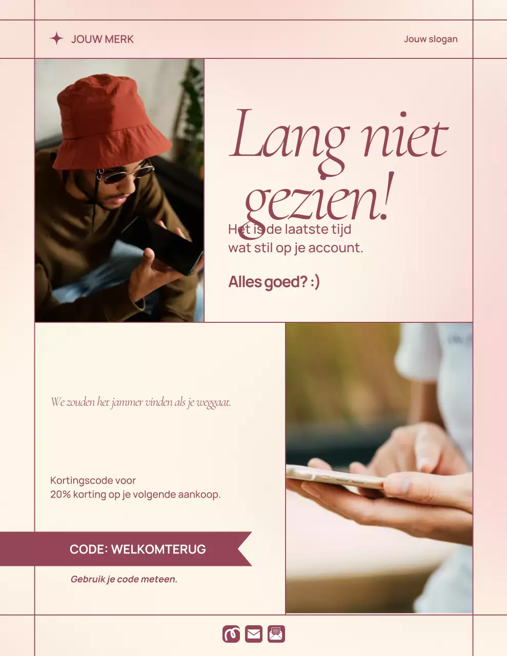 Beige moderne marketingpromotieposter