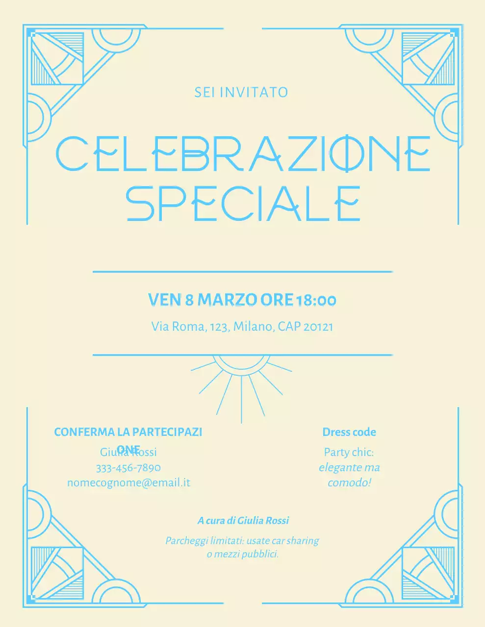 Invito elegante per festeggiamenti beige