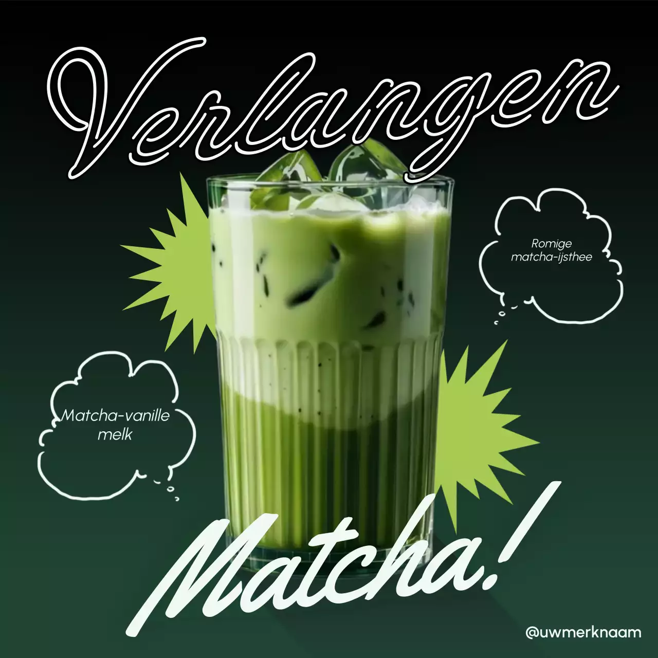 groene trendy matcha-aanbieding