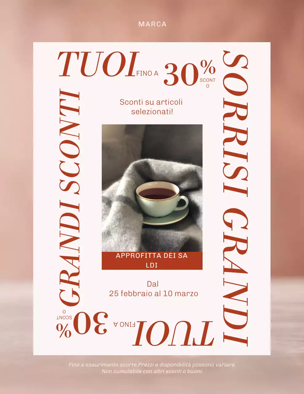 Poster promozionale moderno rosso