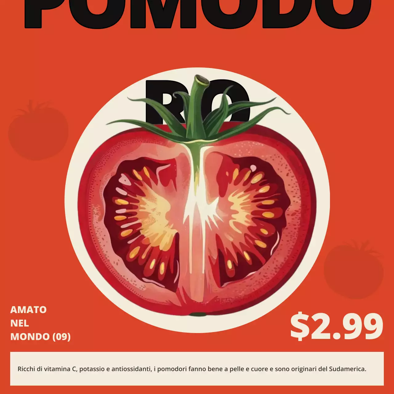 promozione di verdure retrò arancioni