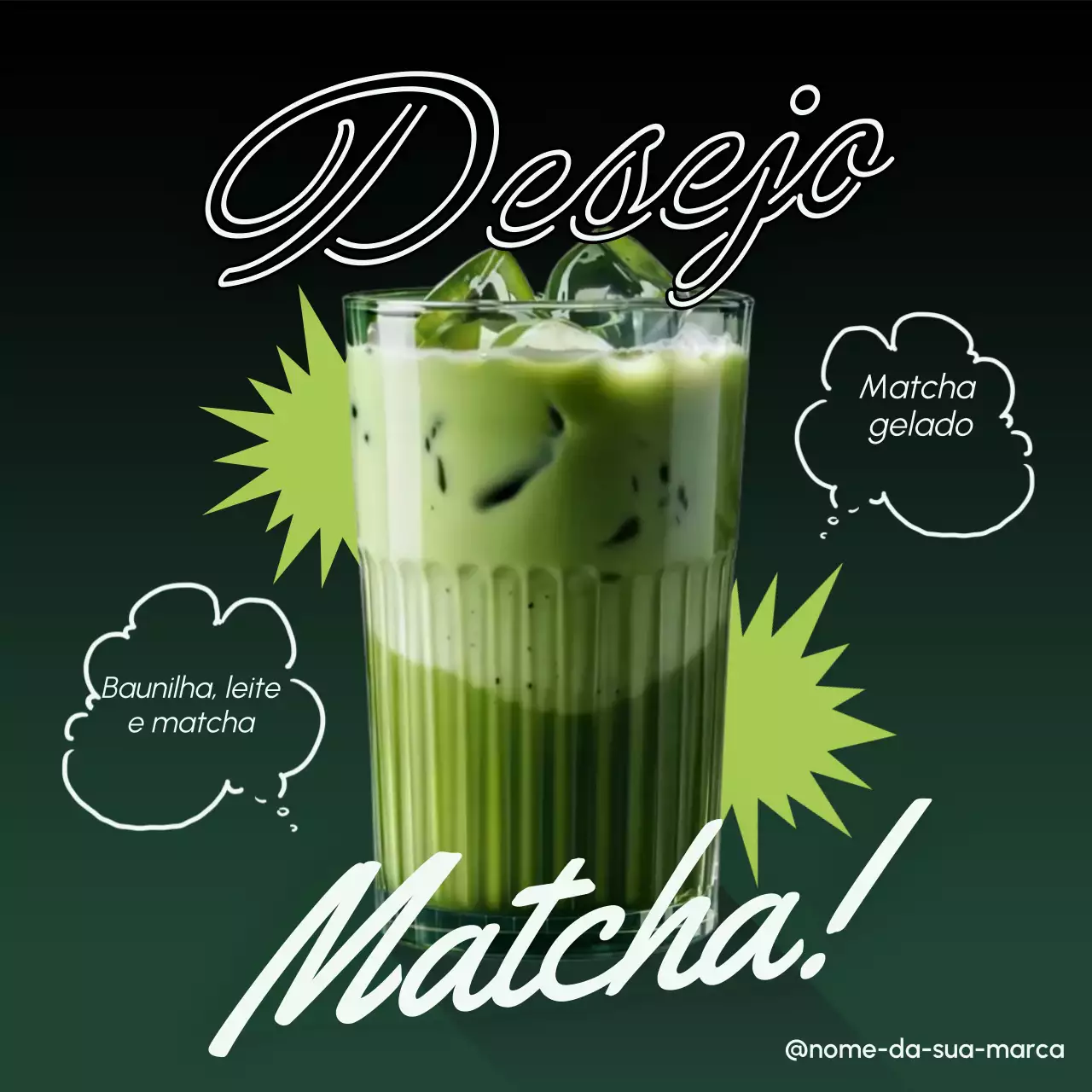 promoção de matcha verde da moda