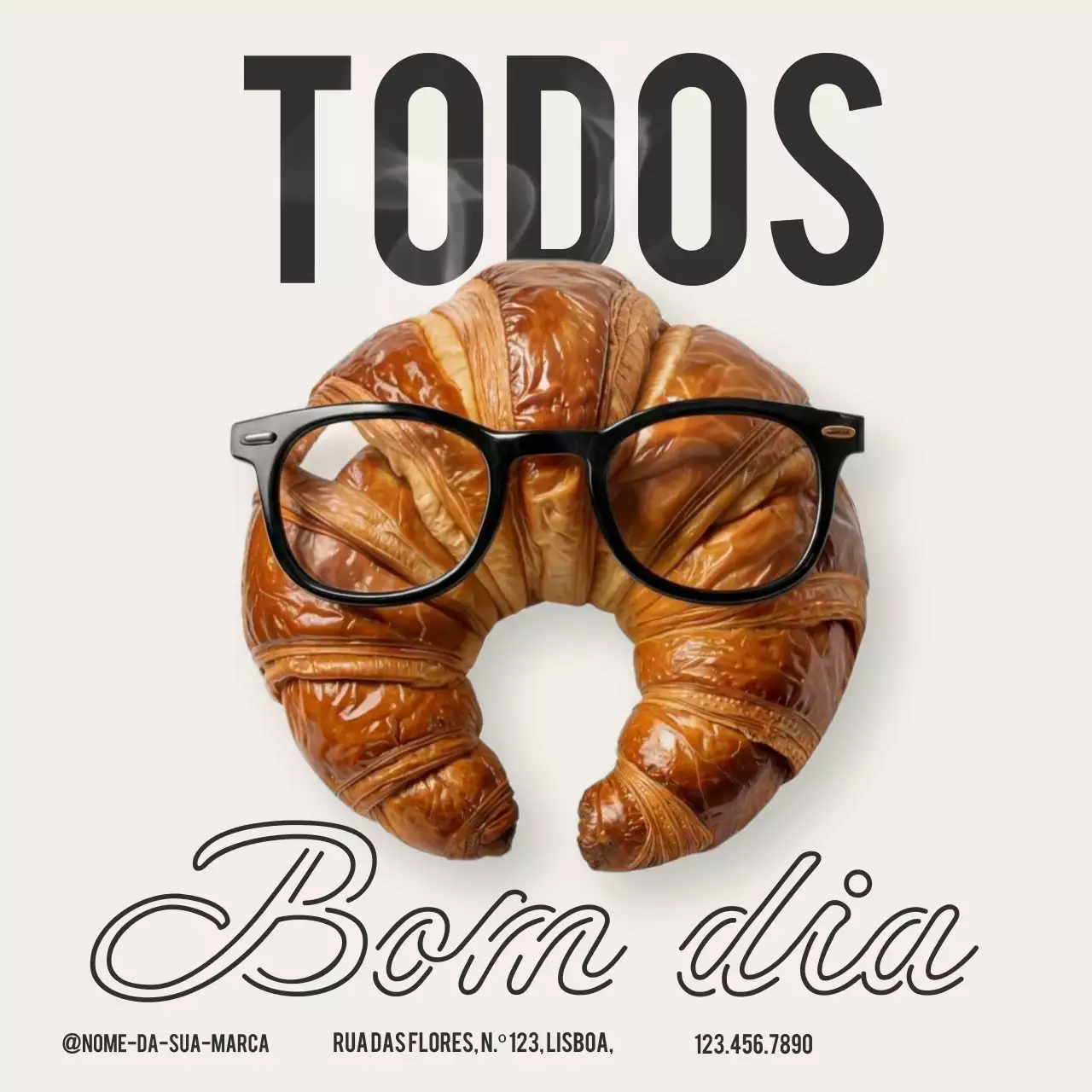anúncio criativo de café da manhã bege