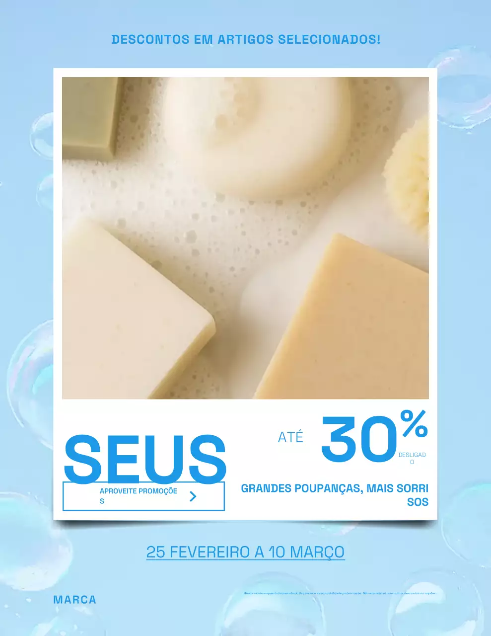 Pôster azul moderno para promoção de vendas