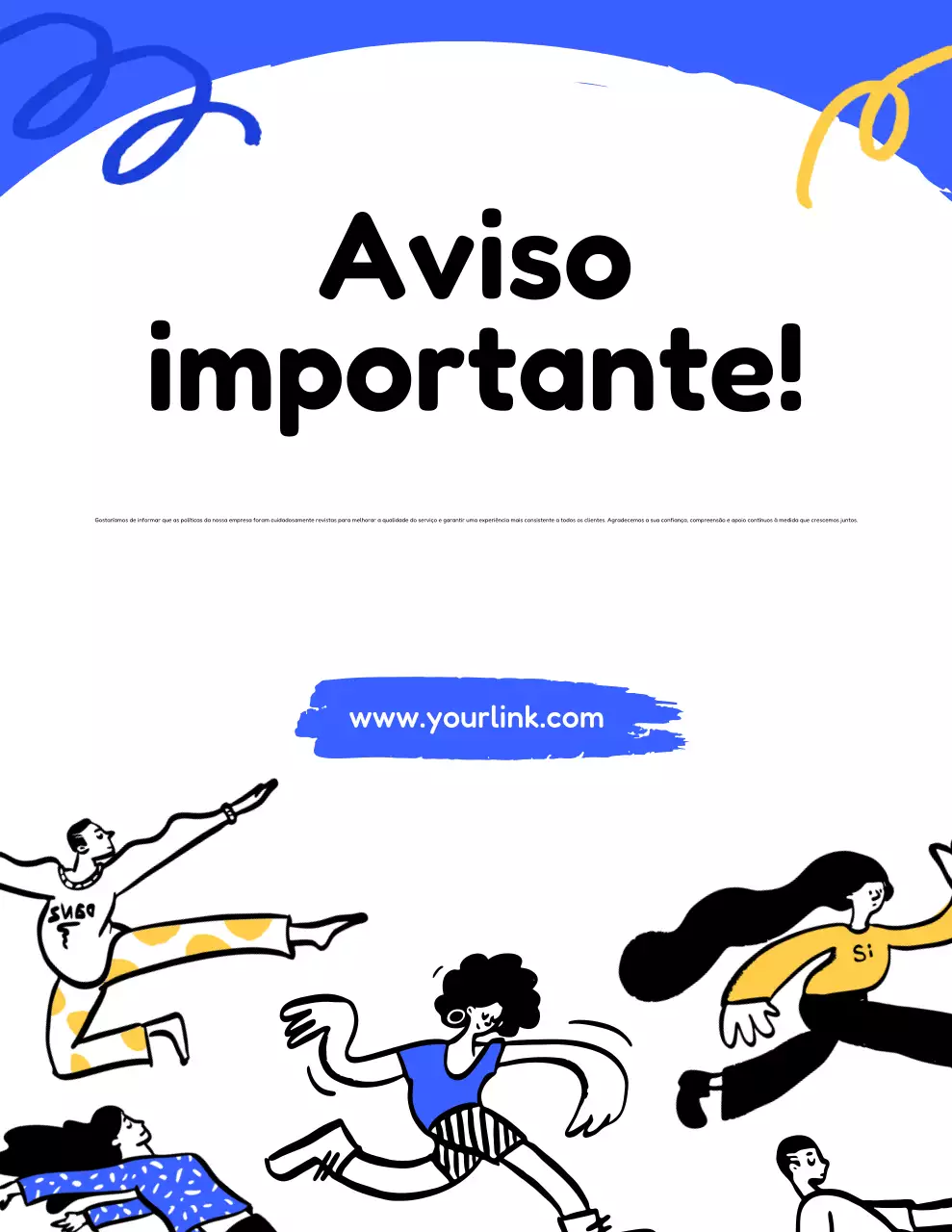 Aviso de anúncio moderno azul