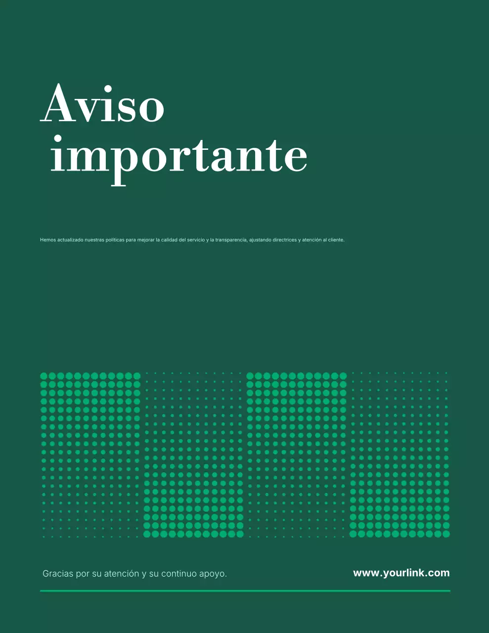 Aviso de anuncio de Green Modern