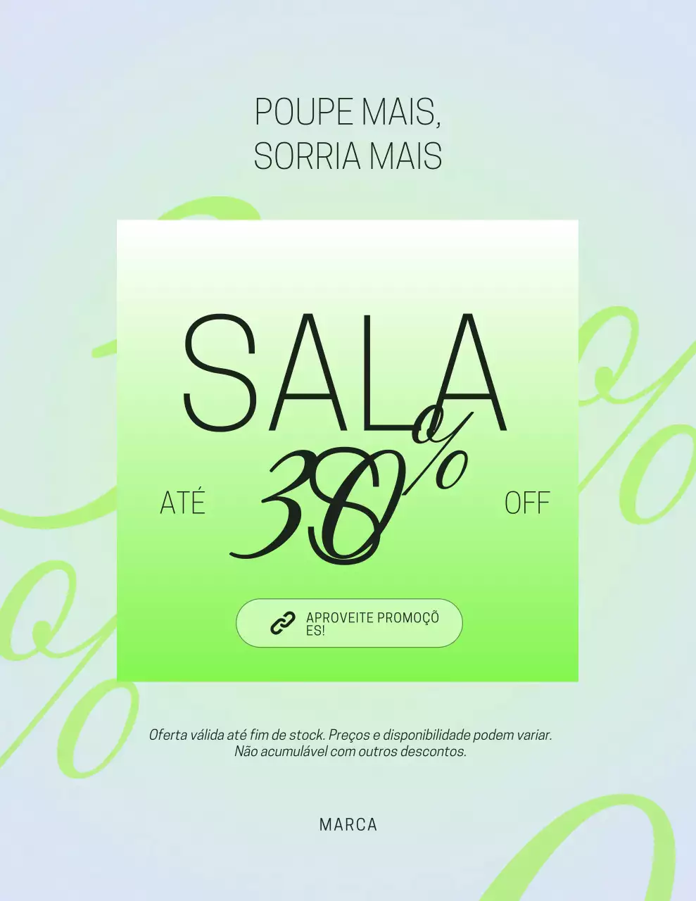 Pôster de Promoção de Vendas Moderno e Verde