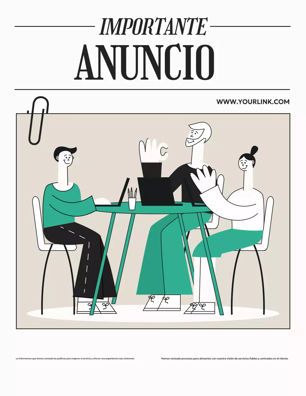 Anuncio comercial moderno en beige