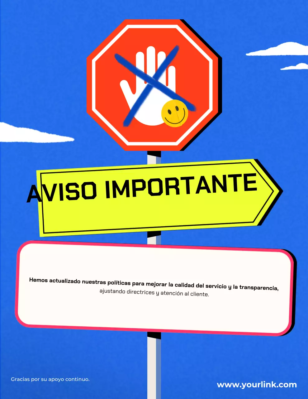 Anuncio de política de Blue Retro