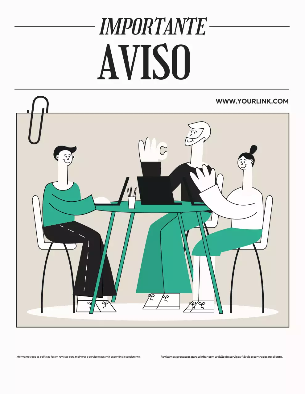 Anúncio comercial moderno bege