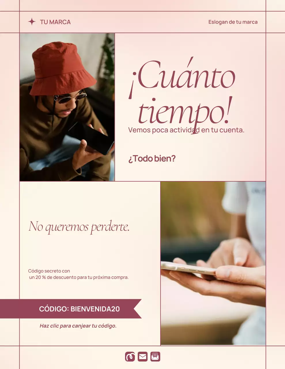 Póster de promoción de marketing moderno en beige