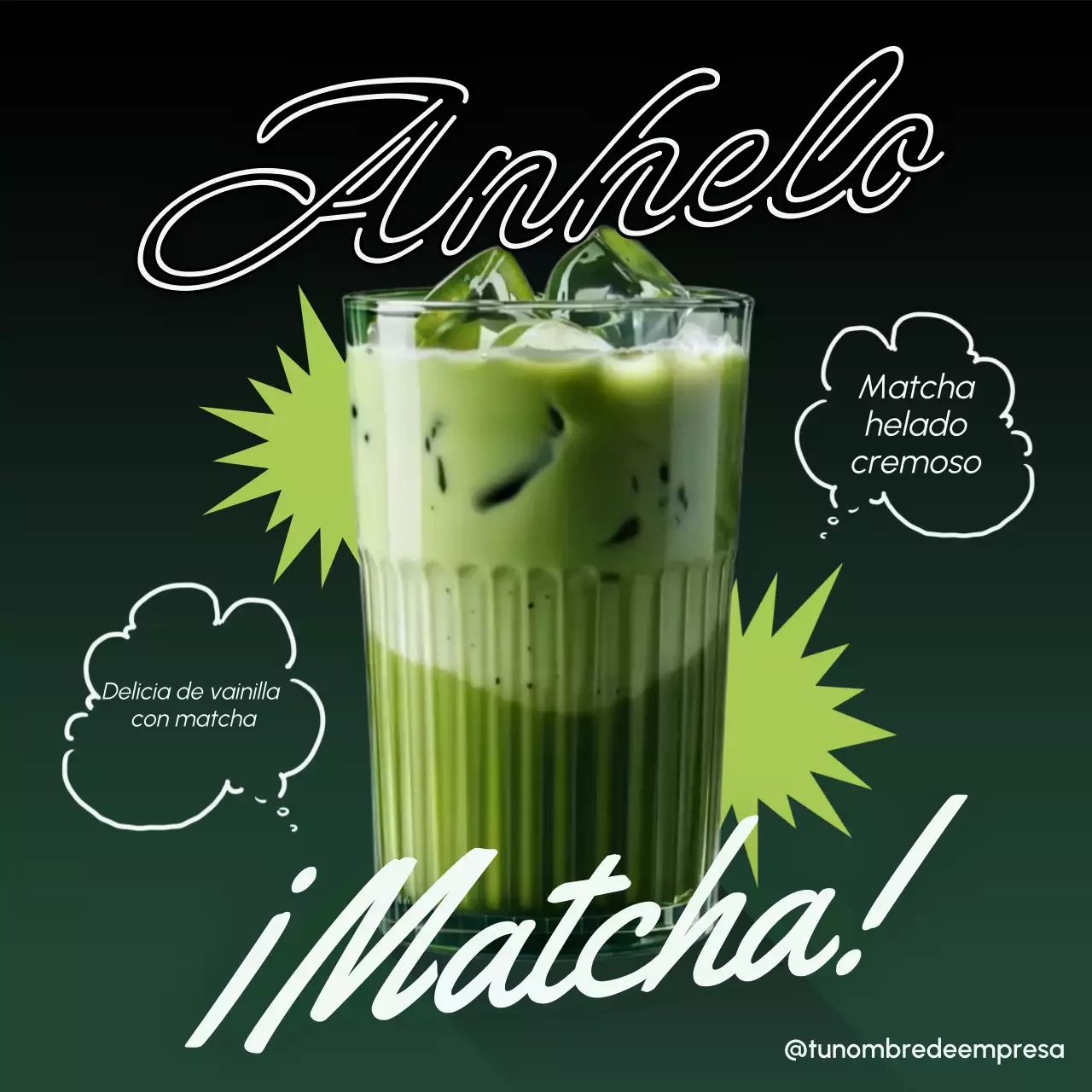 Promoción de matcha verde de moda