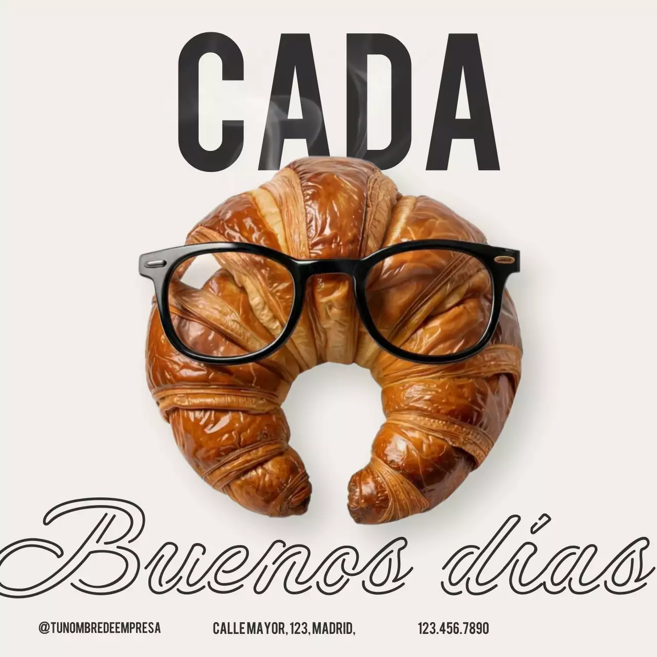 Anuncio de desayuno creativo en beige