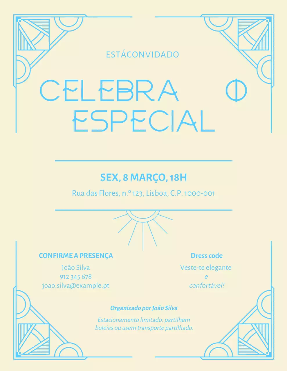 Convite elegante bege para festa