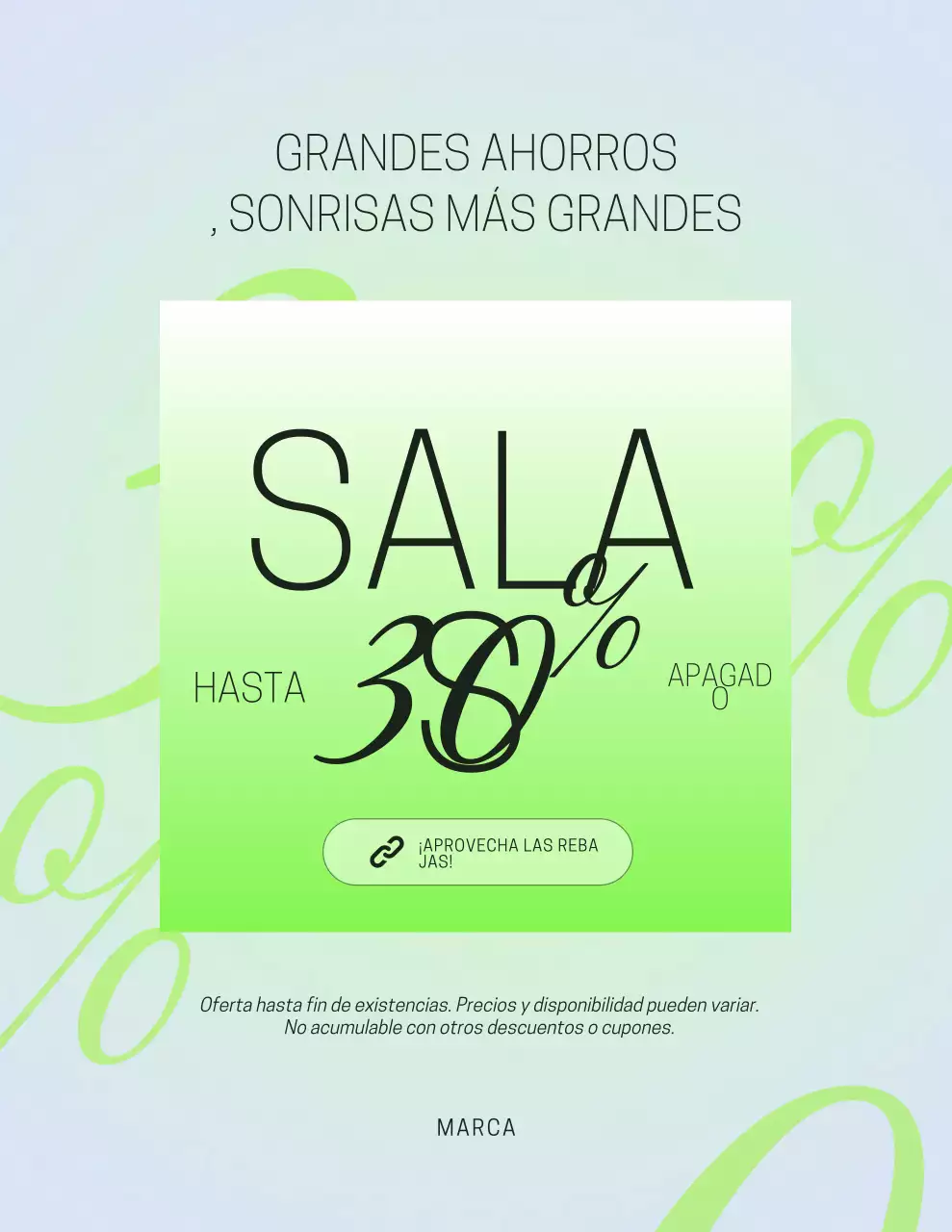 Cartel de promoción de ventas moderno y verde