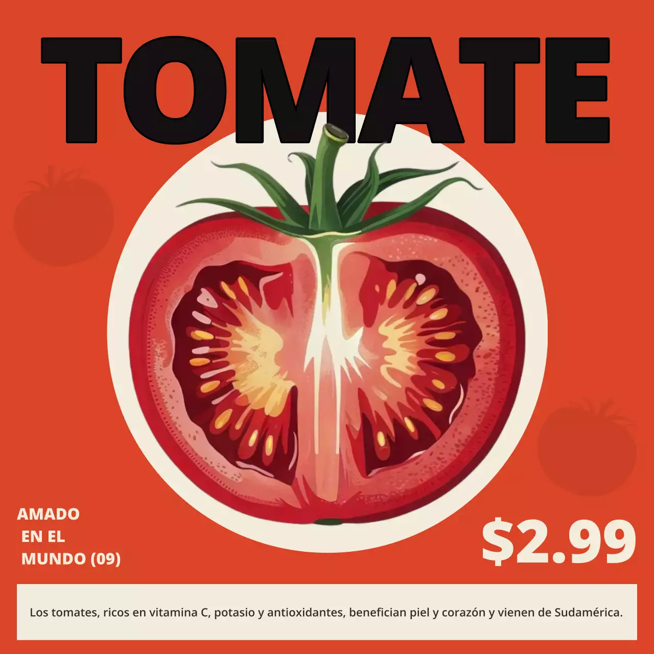 Promoción de verduras retro naranjas