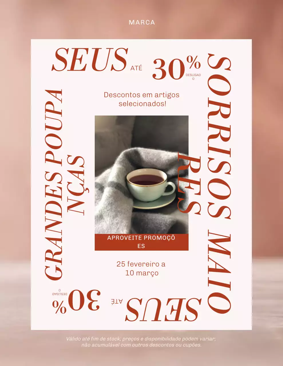 Pôster vermelho moderno de promoção de vendas