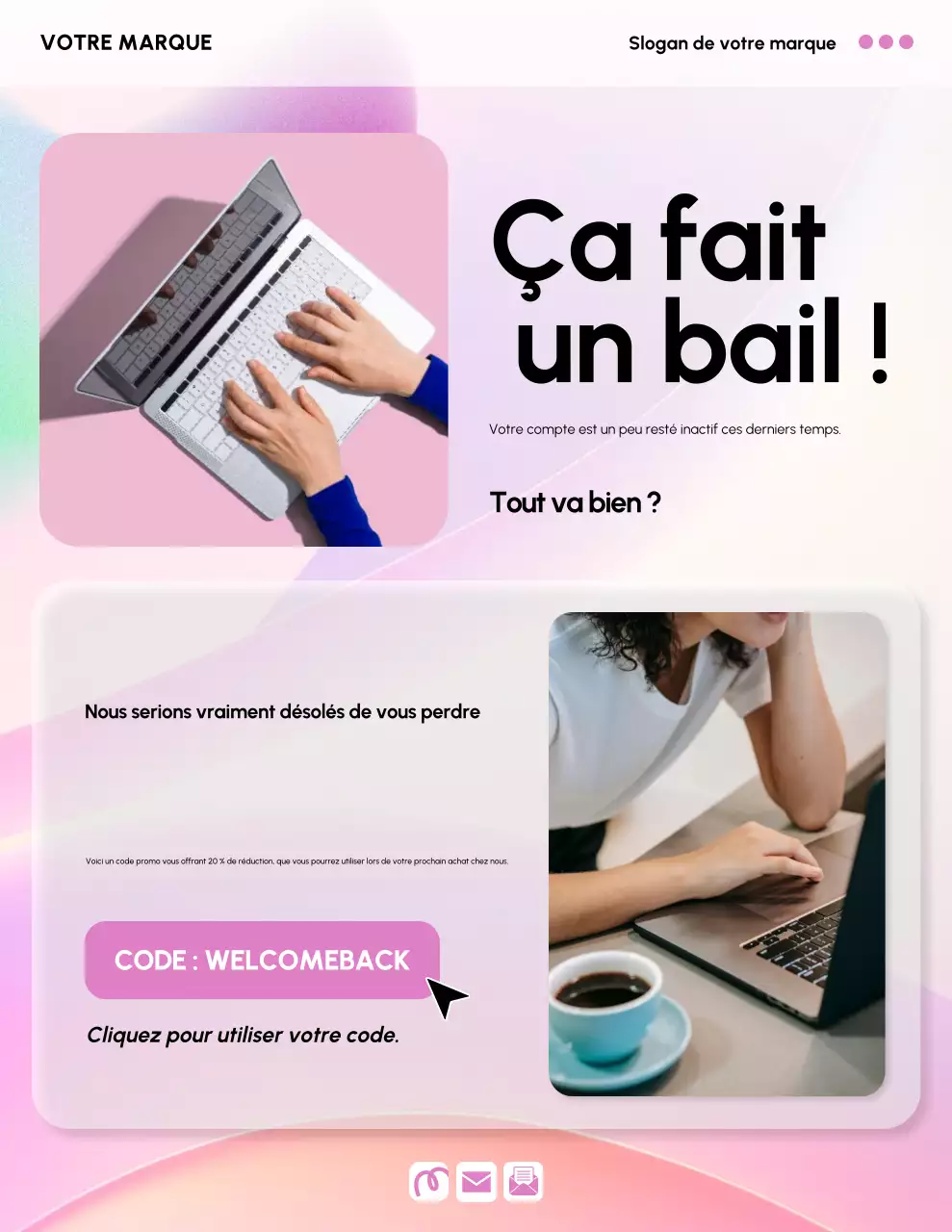 Affiche publicitaire promotionnelle rose moderne