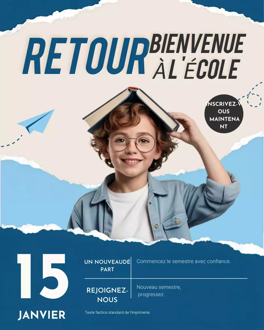 annonce de l'école moderne bleue