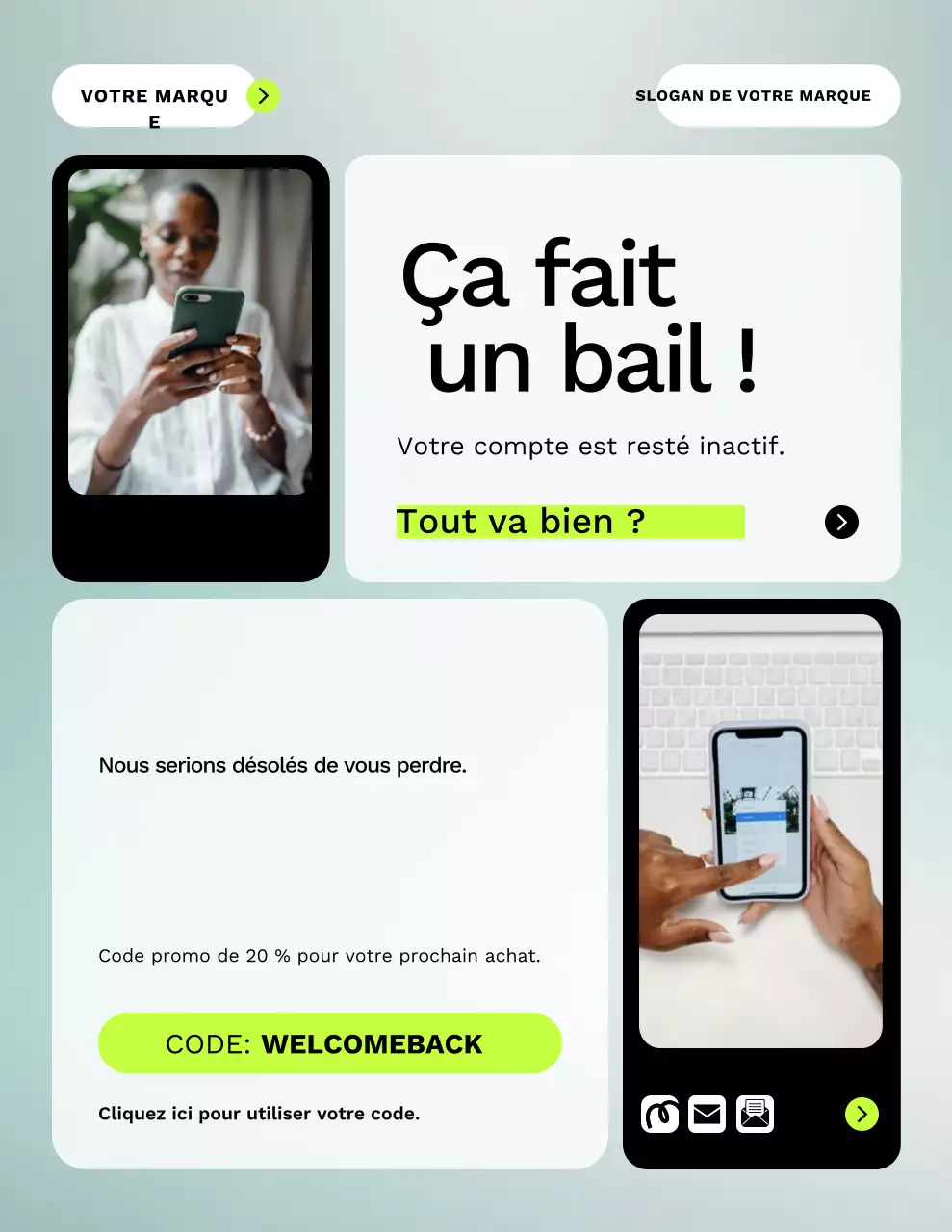 Affiche promotionnelle moderne pour les clients de Mint