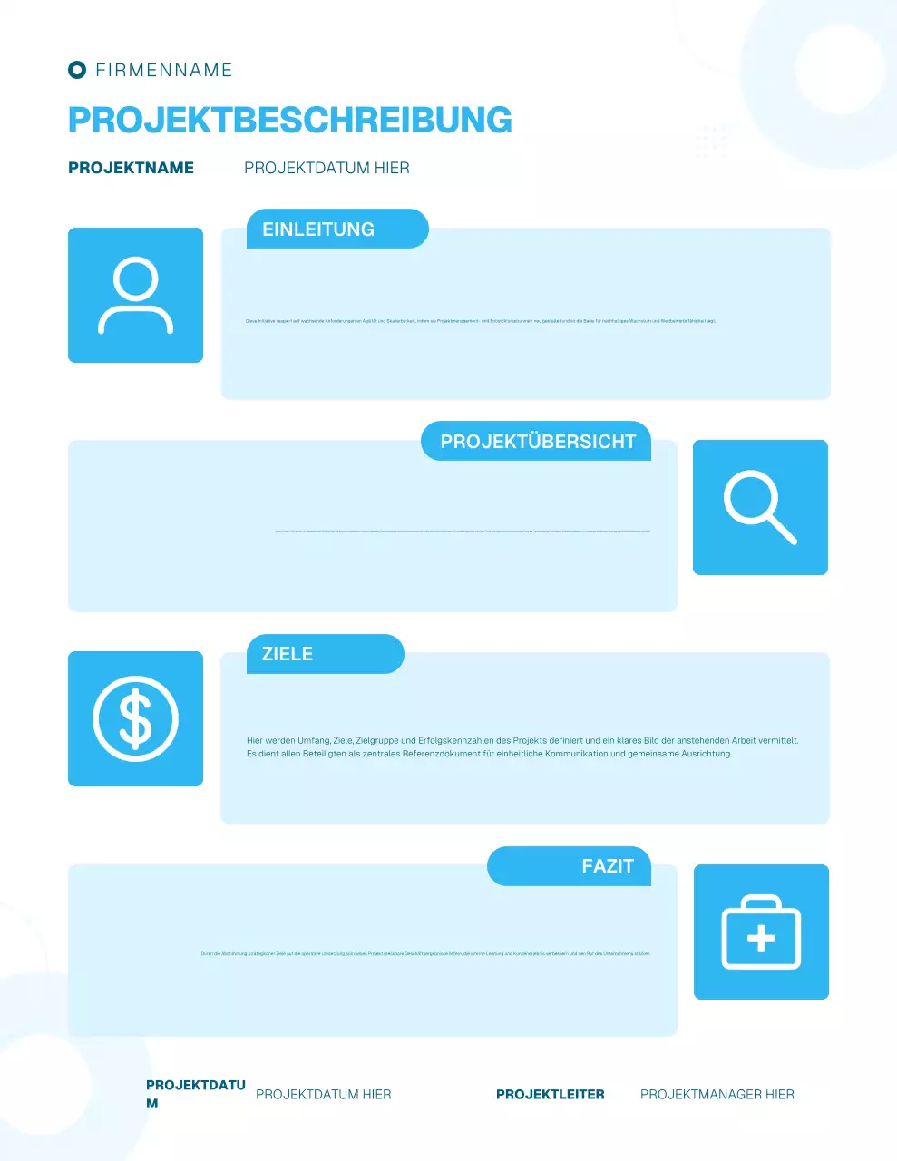 Poster für den Projektbericht „Sauberes, modernes, geometrisches Design“
