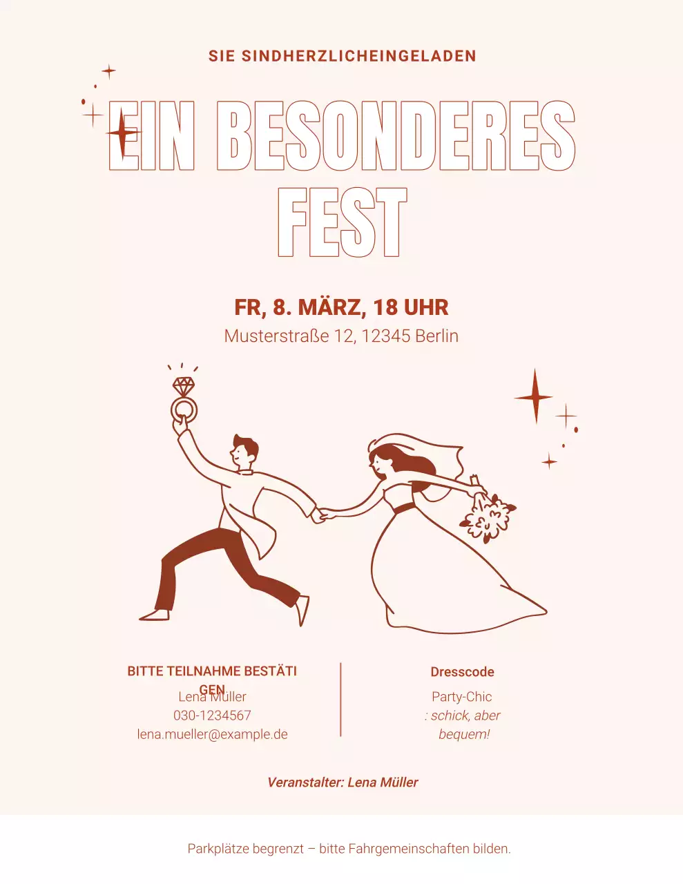 Pfirsich Minimale Sondereinladung