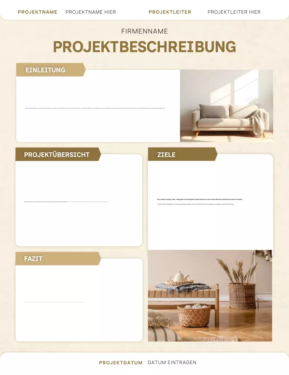 Beige Clean Professional Projektbriefing-Poster